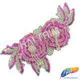 Beaded Sequins Motif Applique with Pearl Fringe, BSA-03