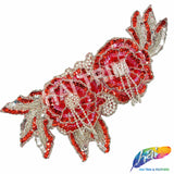 Beaded Sequins Motif Applique with Pearl Fringe, BSA-03