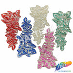 SALE! Elongated Leaf Beaded Sequins Motif Applique, BSA-04