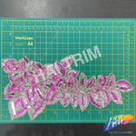 SALE! Elongated Leaf Beaded Sequins Motif Applique, BSA-04