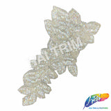 Elongated Leaf Beaded Sequins Motif Applique, BSA-04