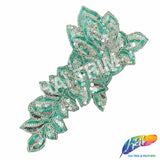 Elongated Leaf Beaded Sequins Motif Applique, BSA-04