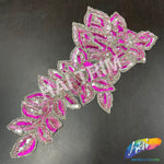 SALE! Elongated Leaf Beaded Sequins Motif Applique, BSA-04