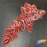 SALE! Elongated Leaf Beaded Sequins Motif Applique, BSA-04