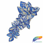 Elongated Leaf Beaded Sequins Motif Applique, BSA-04