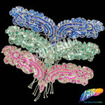 Wing Beaded Sequins Motif Applique with Fringe, BSA-07