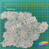 SALE! Light Pink/Mint/Ivory Lace Beaded Sequins Applique, BSA-09