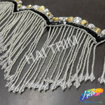 Wavy Beaded Sequins Applique with Fringe, BSA-11