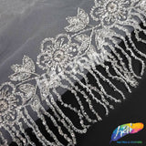 3" Beaded Sequin Flower Fringe with Mesh, BSF-003
