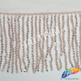 Beaded Sequin Fringe with Mesh (6" 12"), BSF-002