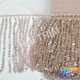 Beaded Sequin Fringe with Mesh (6" 12"), BSF-002