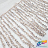 Beaded Sequin Fringe with Mesh (6" 12"), BSF-002