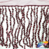 Beaded Sequin Fringe with Mesh (6" 12"), BSF-002