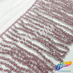 Beaded Sequin Fringe with Mesh (6" 12"), BSF-002