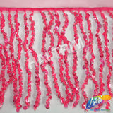 Neon Beaded Sequin Fringe with Mesh (6" 12"), BSF-002 Neon