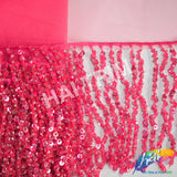 Neon Beaded Sequin Fringe with Mesh (6" 12"), BSF-002 Neon