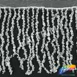 Beaded Sequin Fringe with Mesh (6" 12"), BSF-002