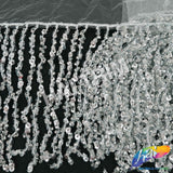Beaded Sequin Fringe with Mesh (6" 12"), BSF-002
