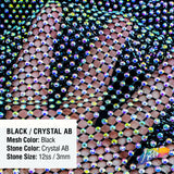 36" x 48"  Rhinestone Mesh Fabric with Crystal AB Stones