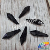 Black Faceted Icicle Chandelier Drop Beads