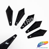 Black Faceted Icicle Chandelier Drop Beads