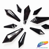 Black Faceted Icicle Chandelier Drop Beads