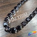 10mm (3/8") Black Acrylic Diamante Cupchain Trim, CST-001