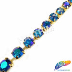 10mm (3/8") Blue Zircon AB Acrylic Diamante Cupchain Trim, CST-001