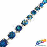 10mm (3/8") Blue Zircon AB Acrylic Diamante Cupchain Trim, CST-001