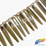 1 1/2" Gold Spike Chain Fringe, CF-013