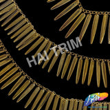 1 1/2" Gold Spike Chain Fringe, CF-013