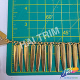 1 1/2" Gold Spike Chain Fringe, CF-013