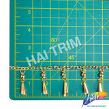 1 3/4" Gold Cone Bell Tassel Fringe, CF-012