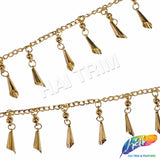 1 3/4" Gold Cone Bell Tassel Fringe, CF-012