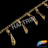 1 3/4" Gold Cone Bell Tassel Fringe, CF-012