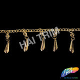 1 3/4" Gold Cone Bell Tassel Fringe, CF-012
