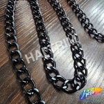1/2" Black Curved Cable Metal Chain, CH-141