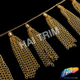 2 1/2" Gold Chain Tassel Fringe, CF-011