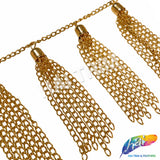2 1/2" Gold Chain Tassel Fringe, CF-011