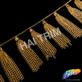 2 1/2" Gold Chain Tassel Fringe, CF-011