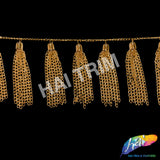 2 1/2" Gold Chain Tassel Fringe, CF-011
