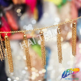 2 1/2" Gold Chain Tassel Fringe, CF-011