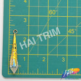 2 1/4" Crystal AB Chandelier Bead with Ornate Gold Cap (7 pieces)