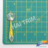 3" Crystal AB Chandelier Bead with Gold Cap and Bead (6 pieces)