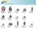 Mint Green/Pink 2-tone (Ombré) Glitter Resin Stones, #D