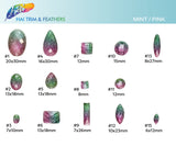 Mint Green/Pink 2-tone (Ombré) Glitter Resin Stones, #D