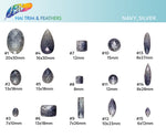 Navy/Silver 2-tone (Ombré) Glitter Resin Stones, #G