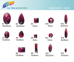 Burgundy/Navy 2-tone (Ombré) Glitter Resin Stones, #H