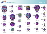 Purple AB Carved Textured Resin Stones