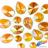 Yellow AB Pointed Resin Stones, #03
